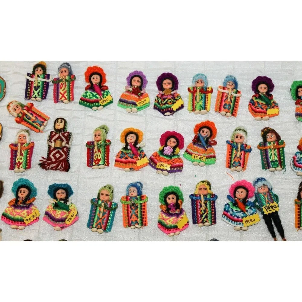 Lot of 2 Peruvian Peru Fridge Magnets Medallion Llamas Native Man Woman - Picture 4 of 11